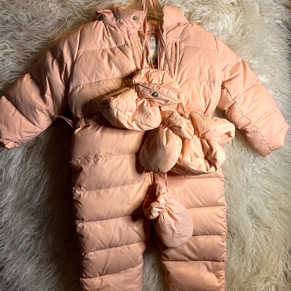 Ocean Kids Australia  Down Snowsuit 12 Mths with Mittens And Booties